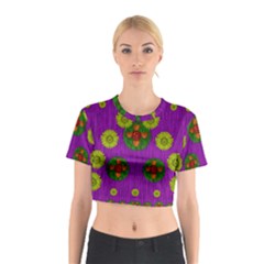 Buddha Blessings Fantasy Cotton Crop Top by pepitasart