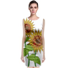 Sunflowers Flower Bloom Nature Classic Sleeveless Midi Dress by Simbadda