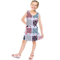 Mint Black Coral Heart Paisley Kids  Tunic Dress by Simbadda