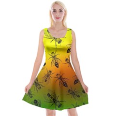 Insect Pattern Reversible Velvet Sleeveless Dress by Simbadda