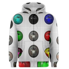 9 Power Buttons Men s Zipper Hoodie by Simbadda