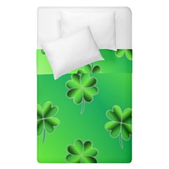 Shamrock Green Pattern Design Duvet Cover Double Side (single Size) by Simbadda