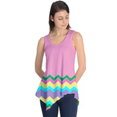 Easter Chevron Pattern Stripes Sleeveless Tunic by Amaryn4rt