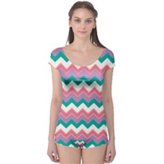 Chevron Pattern Colorful Art Boyleg Leotard  by Amaryn4rt