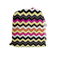 Colorful Chevron Pattern Stripes Drawstring Pouches (extra Large) by Amaryn4rt