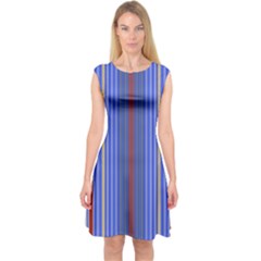 Colorful Stripes Background Capsleeve Midi Dress by Amaryn4rt