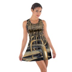 Fractal Image Of Copper Pipes Cotton Racerback Dress by Amaryn4rt