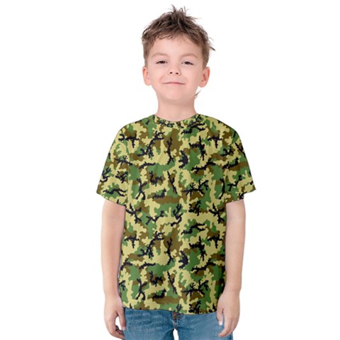 Camo Woodland Kids  Cotton Tee by sifis