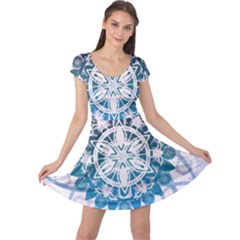 Mandalas Symmetry Meditation Round Cap Sleeve Dresses by Amaryn4rt