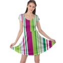 Beautiful Multi Colored Bright Stripes Pattern Wallpaper Background Cap Sleeve Dresses View1