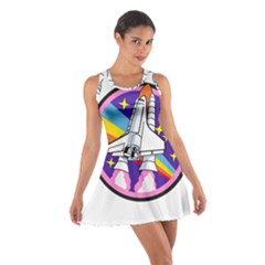 Badge Patch Pink Rainbow Rocket Cotton Racerback Dress by Amaryn4rt