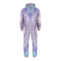 India Mehndi Style Mandala   Cyan Lilac Hooded Jumpsuit (kids) by EDDArt