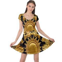 Golden Sun Cap Sleeve Dresses by Amaryn4rt