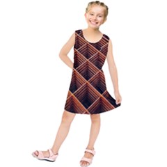 Metal Grid Framework Creates An Abstract Kids  Tunic Dress by Amaryn4rt