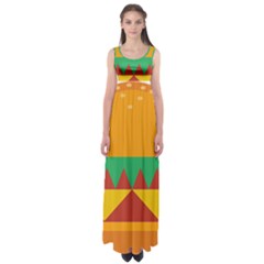 Burger Bread Food Cheese Vegetable Empire Waist Maxi Dress by Simbadda