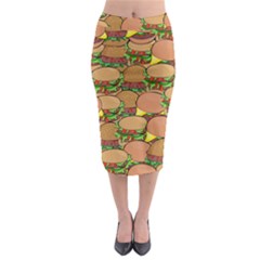 Burger Double Border Midi Pencil Skirt by Simbadda