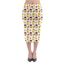 Hamburger And Fries Midi Pencil Skirt by Simbadda