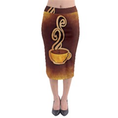 Coffee Drink Abstract Midi Pencil Skirt by Simbadda