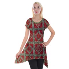 Sanquhar Old Knit Short Sleeve Side Drop Tunic by DeneWestUK