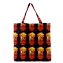 Paper Lanterns Pattern Background In Fiery Orange With A Black Background Grocery Tote Bag View1