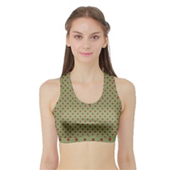 Polka Dots Sports Bra With Border by Valentinaart