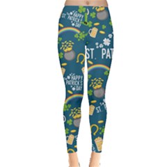 St Patrick Dark Mint Leggings  by CoolDesigns