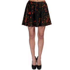 Black Pattern Red Lights Skater Skirt by CoolDesigns