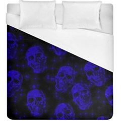 Sparkling Glitter Skulls Blue Duvet Cover (king Size) by ImpressiveMoments