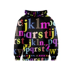 Alphabet Letters Colorful Polka Dots Letters In Lower Case Kids  Pullover Hoodie by Simbadda