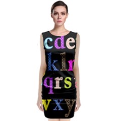 Alphabet Letters Colorful Polka Dots Letters In Lower Case Classic Sleeveless Midi Dress by Simbadda