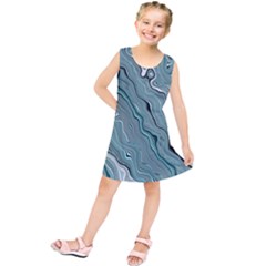 Fractal Waves Background Wallpaper Kids  Tunic Dress by Simbadda