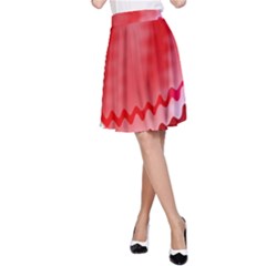 Red Fractal Wavy Heart A-line Skirt by Simbadda