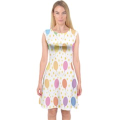 Balloon Star Rainbow Capsleeve Midi Dress by Mariart