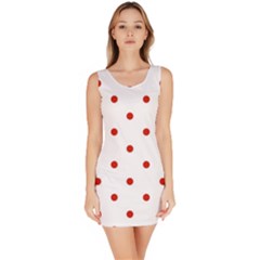 Flower Floral Polka Dot Orange Sleeveless Bodycon Dress by Mariart