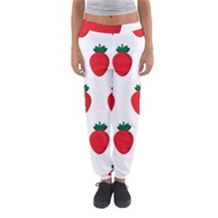 Fruit Strawberries Red Green Women s Jogger Sweatpants by Mariart