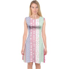 Heart Love Valentine Polka Dot Pink Blue Grey Purple Red Capsleeve Midi Dress by Mariart