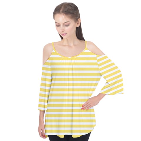 Horizontal Stripes Yellow Flutter Tees by Mariart