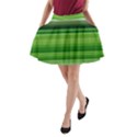 Horizontal Stripes Line Green A-Line Pocket Skirt View1