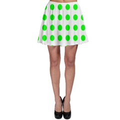 Polka Dot Green Skater Skirt by Mariart