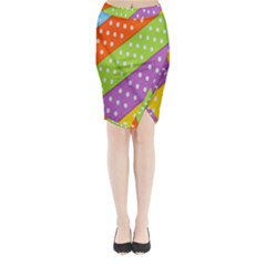 Colorful Easter Ribbon Background Midi Wrap Pencil Skirt by Simbadda