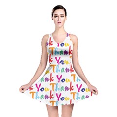 Wallpaper With The Words Thank You In Colorful Letters Reversible Skater Dress by Simbadda