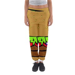 Fast Food Lunch Dinner Hamburger Cheese Vegetables Bread Women s Jogger Sweatpants by Mariart