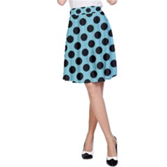 Polka Dot Blue Black A-line Skirt by Mariart