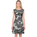 Initial Camouflage Grey Capsleeve Midi Dress View1