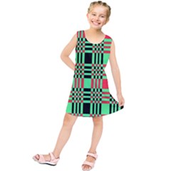 Bright Christmas Abstract Background Christmas Colors Of Red Green And Black Make Up This Abstract Kids  Tunic Dress by Simbadda