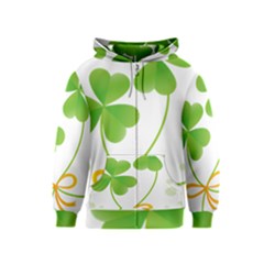 Flower Floralleaf Green Reboon Kids  Zipper Hoodie by Mariart