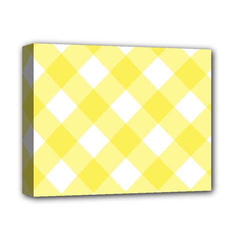 Plaid Chevron Yellow White Wave Deluxe Canvas 14  X 11  by Mariart