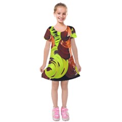 Neutral Abstract Picture Sweet Shit Confectioner Kids  Short Sleeve Velvet Dress by Nexatart