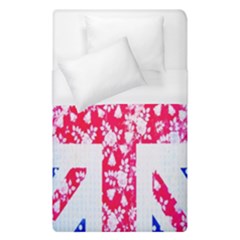 British Flag Abstract British Union Jack Flag In Abstract Design With Flowers Duvet Cover (single Size) by Nexatart