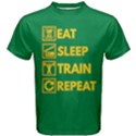 Green & Yellow Eat Sleep Train Repeat Men s Cotton Tee View1